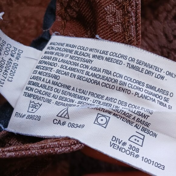 Nine West Vintage America Brown Brocade Matchstick Skinny Jeans Sz 10 - Picture 10 of 12